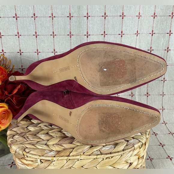 💎 Vince Camuto “Allost” Brick Suede High Heel Bootie Sz 9.5 Ankle Boots - Picture 3 of 7